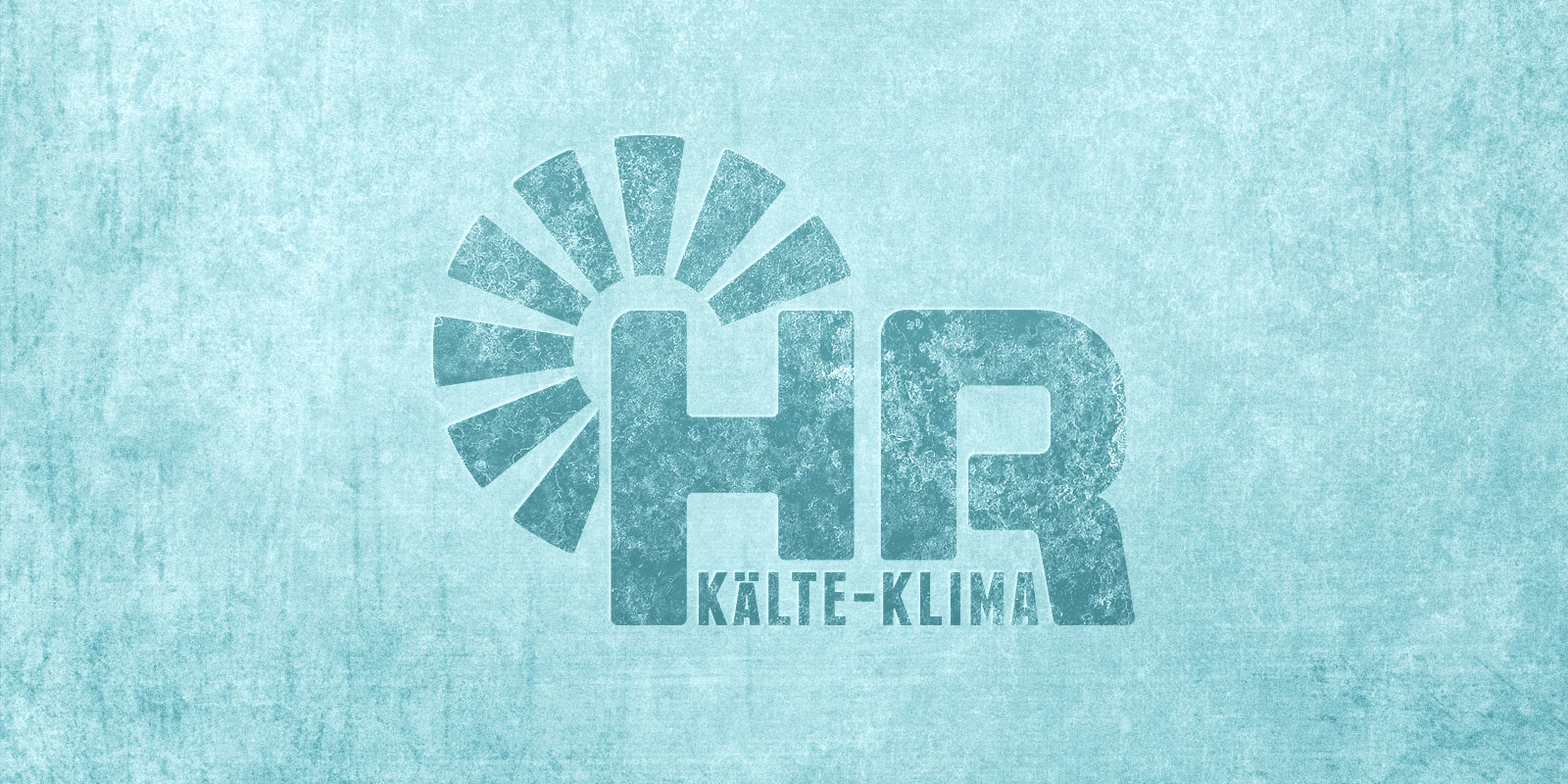 HR Kälteklima Logo auf gefrorenem Hintergrund
